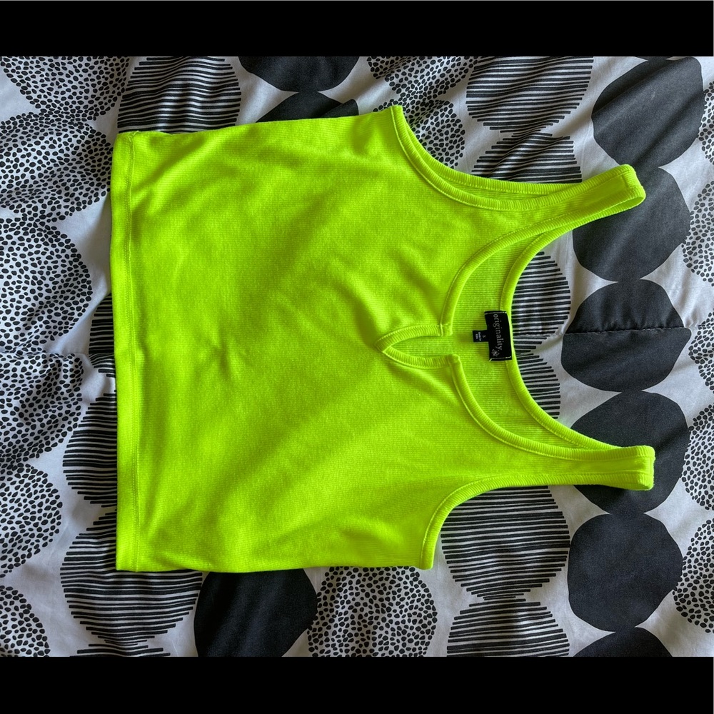 Only worn once bright yellow crop top